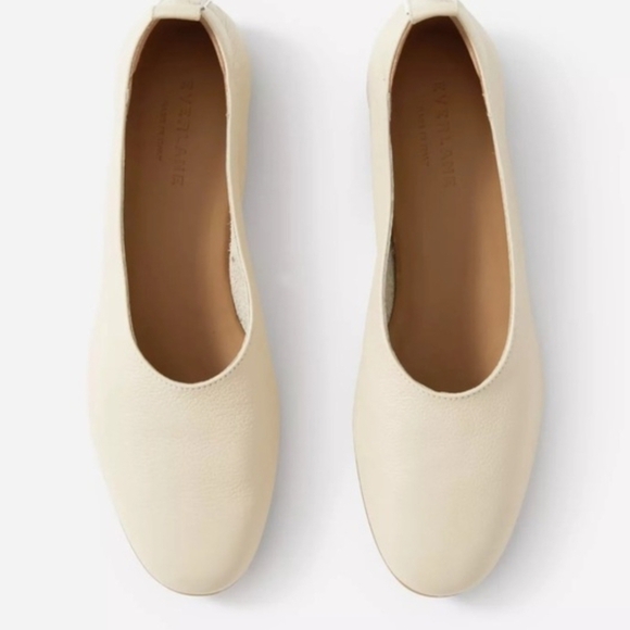 Everlane Women Italian Leather Day Glove Cream Flat Shoes Size 9 Ballet Neutral - Picture 3 of 8